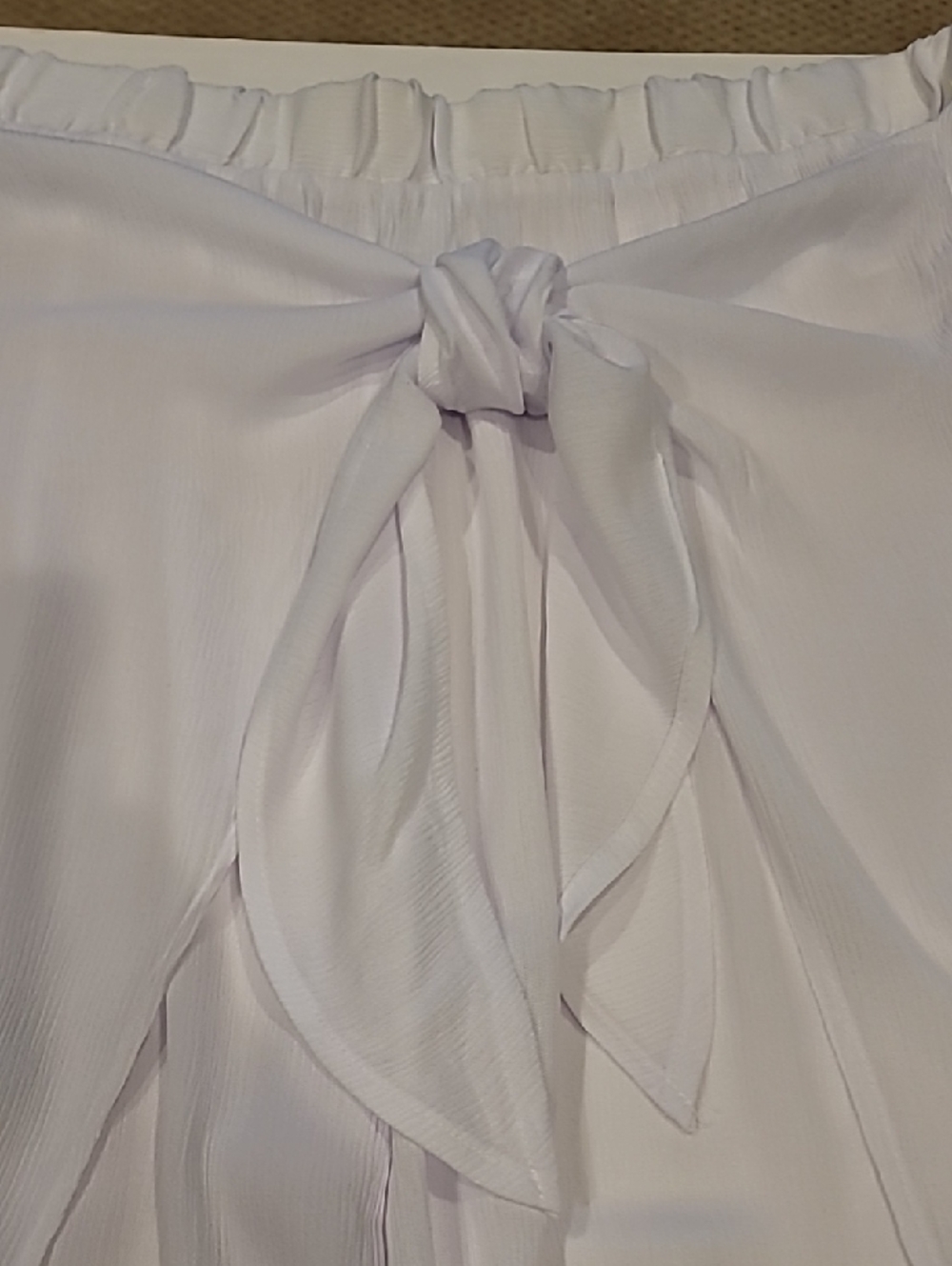 Serra White Tie-Waist Wide Leg Swim Harem Coverup Gauze Pants XL - Picture 5 of 11